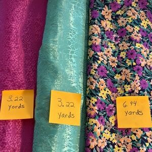 Purple Blue Floral Fabric Bundle